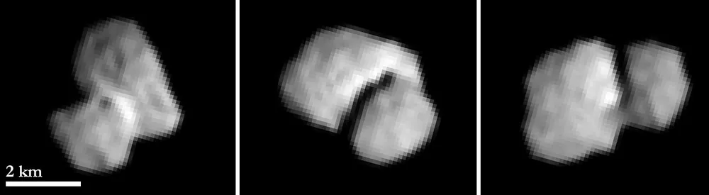 Approach triptych of comet 67P, from Rosetta's OSIRIS camera (July 2014).