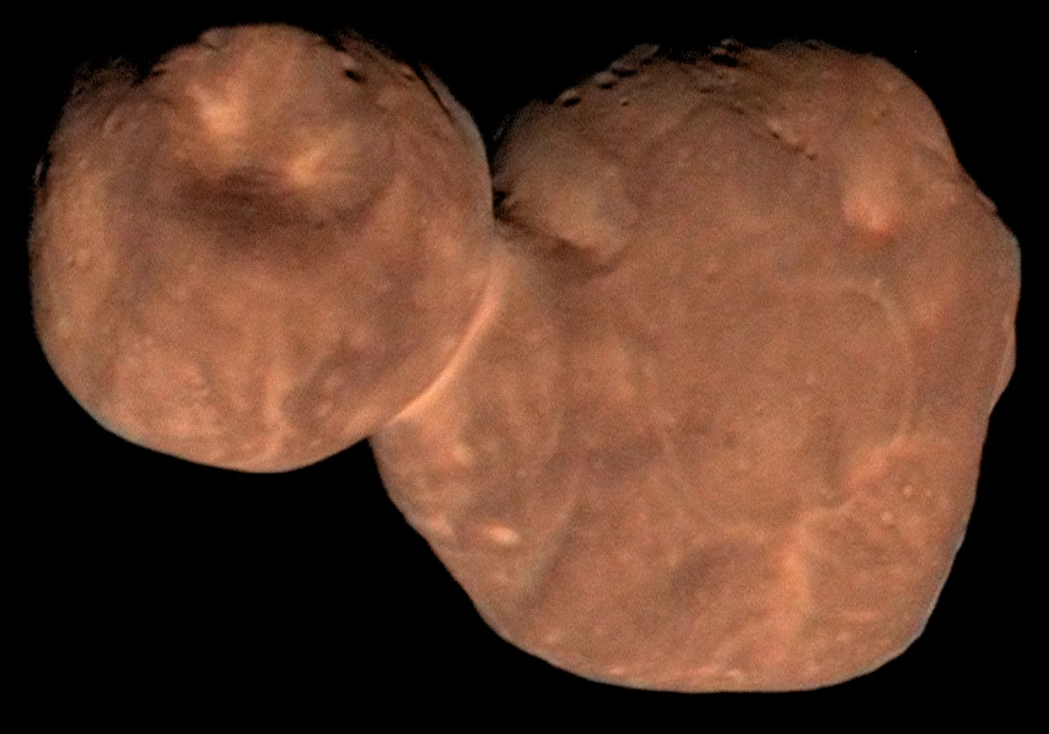The Kuiper Belt object Arrokoth, imaged by New Horizons on 1 January 2019.