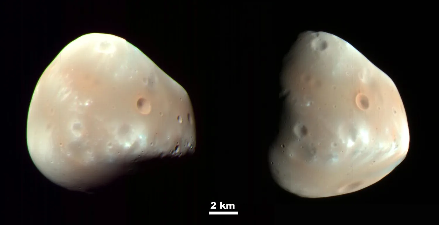 Mars' smaller moon Deimos, imaged by MRO's HiRISE camera.