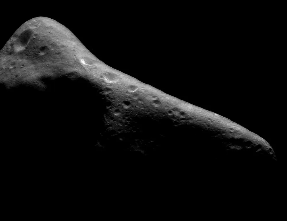 The sculptured, grooved surface of Eros, from NEAR Shoemaker.