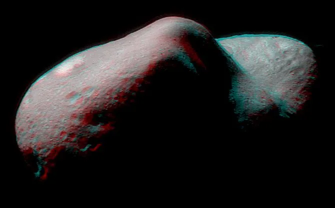Near-Earth asteroid 433 Eros, from NEAR Shoemaker.