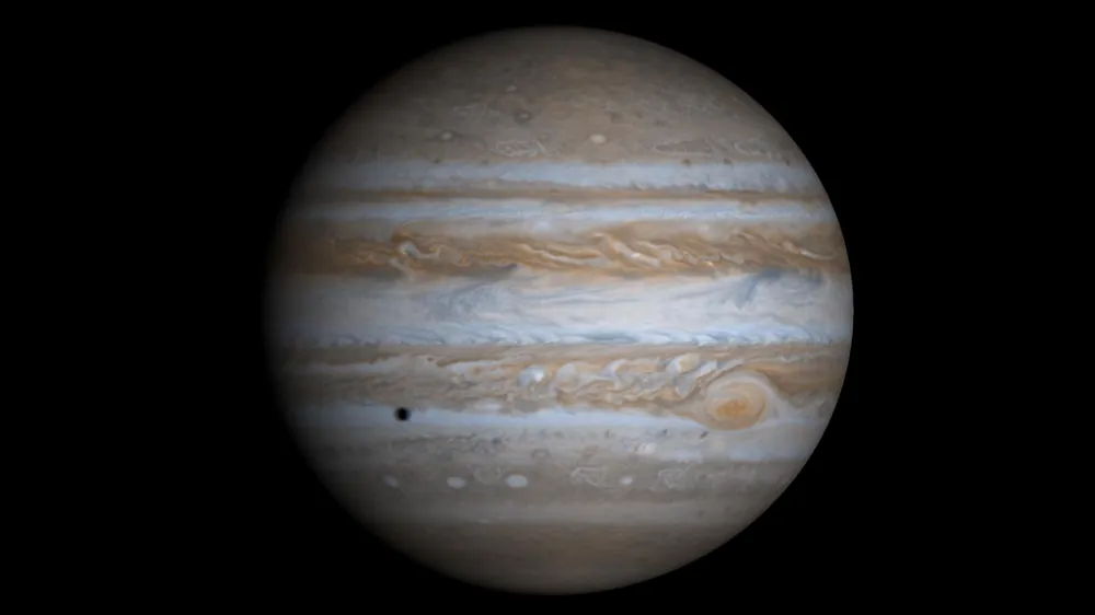 High-resolution true-color globe of Jupiter from Cassini.