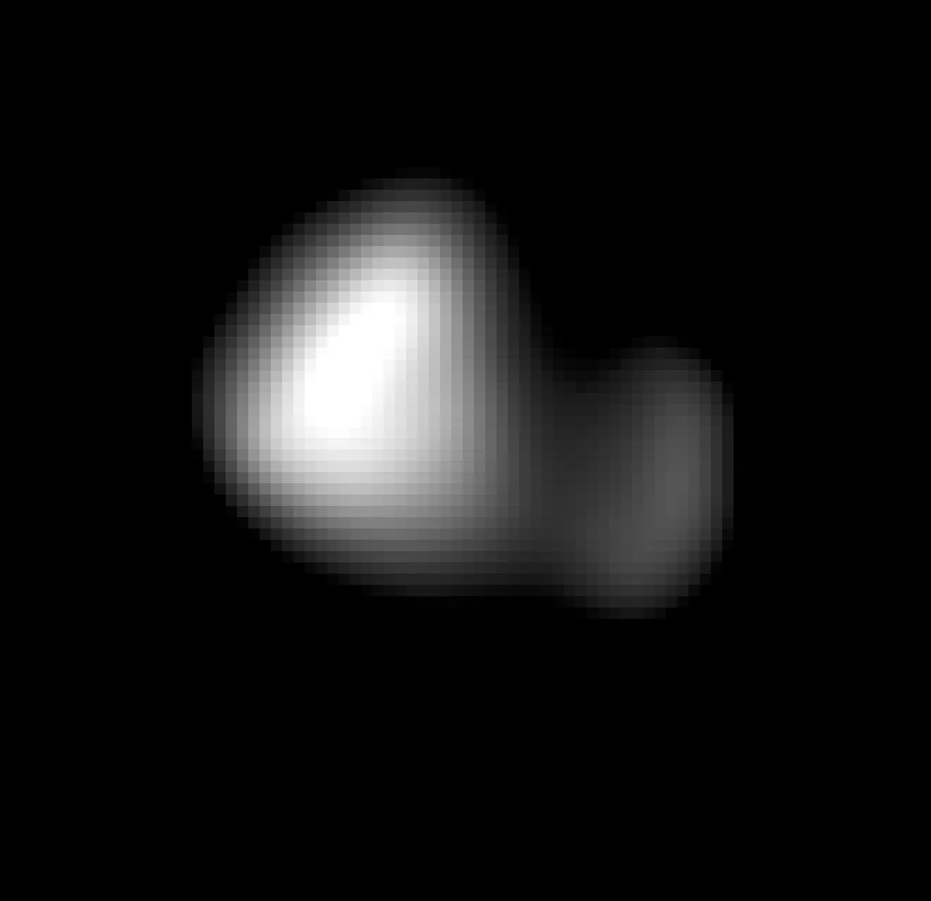 Pluto's tiny double-lobed moon Kerberos, from New Horizons.