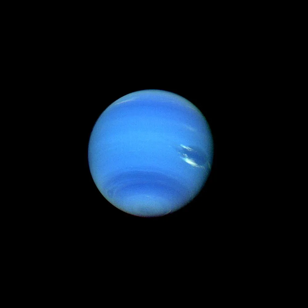 Full-disk color view of Neptune from Voyager 2.