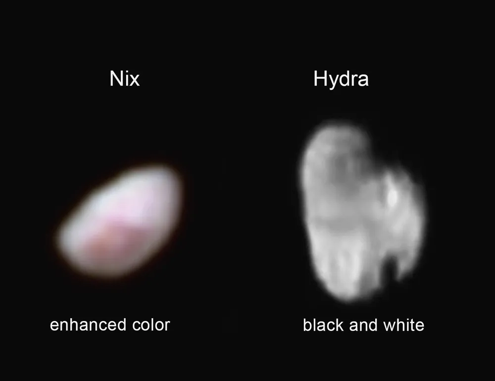 New Horizons images of the small moons Nix and Hydra.