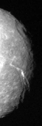 Voyager 2 view of the Uranian moon Titania.