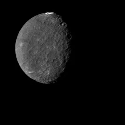 Uranus's dark moon Umbriel, from Voyager 2.